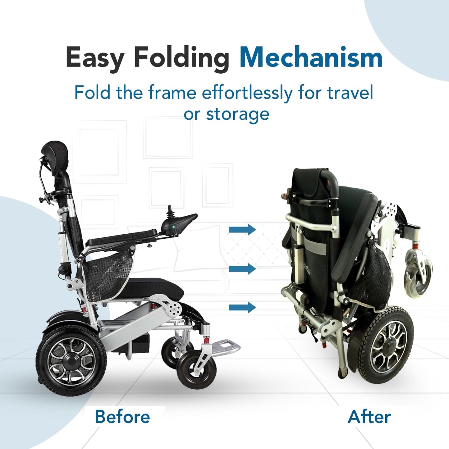 Astor Lite Pro Lightweight Foldable Automatic Reclining Power Wheelchair
