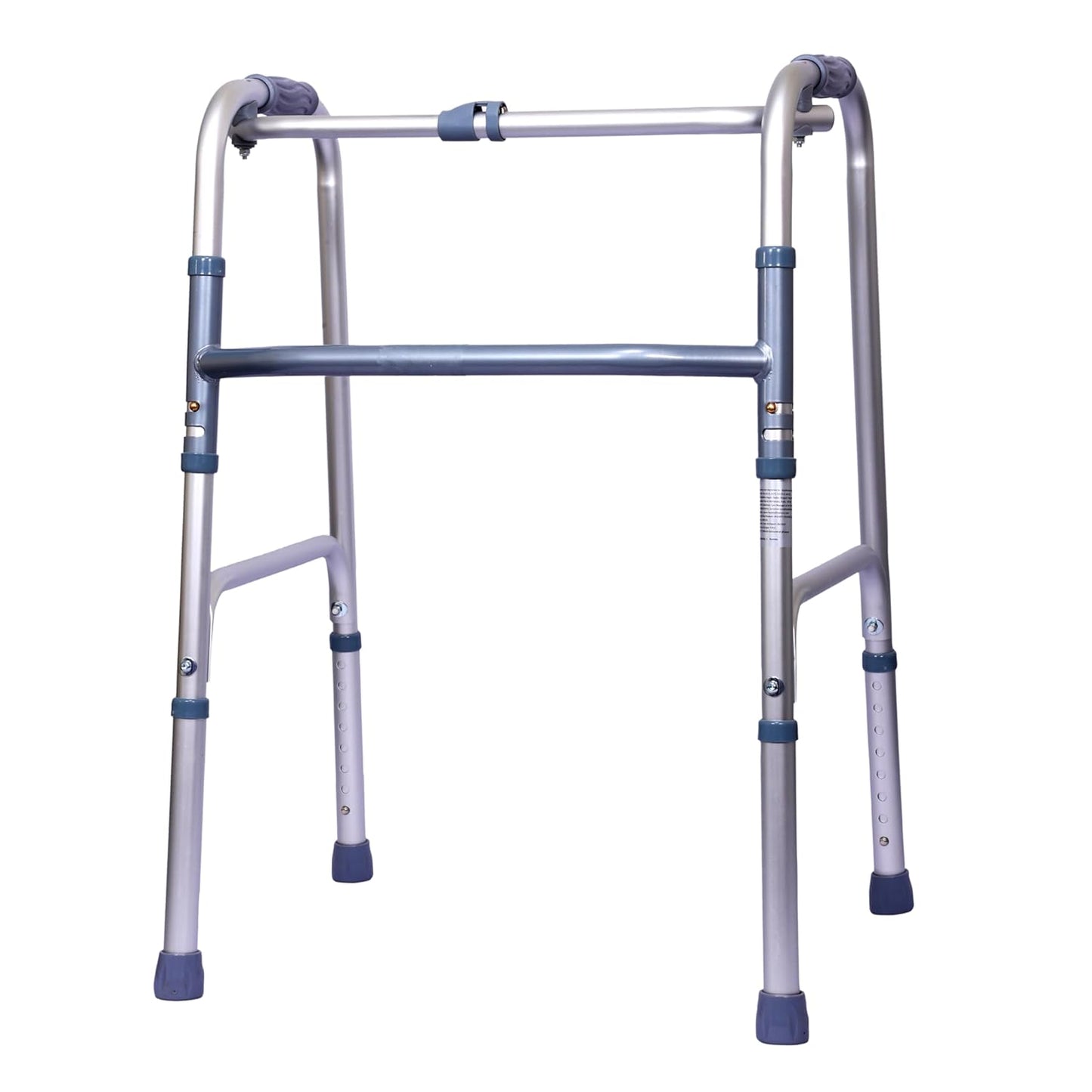 ComfortEase Aluminum Foldable Walker | Comfort & Full Support | Weight Capacity 100 kg | Lightweight & Height Adjustable | Old People, Elderly Person and Patient