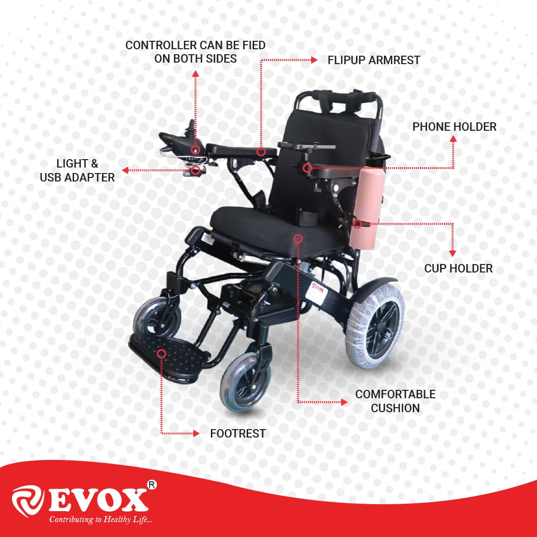 EVOX WC-109A Electric Wheelchair – Fully Automatic with Remote & Joystick