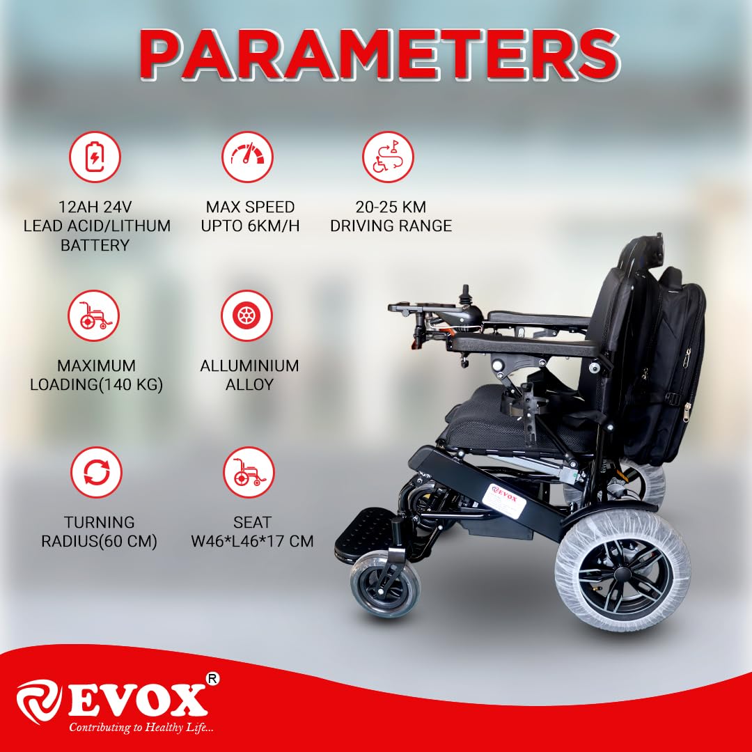 EVOX WC-109A Electric Wheelchair – Fully Automatic with Remote & Joystick