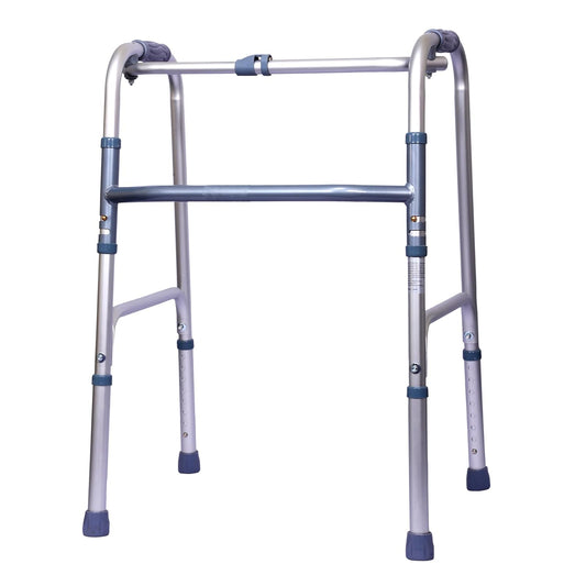 ComfortEase Aluminum Foldable Walker | Comfort & Full Support | Weight Capacity 100 kg | Lightweight & Height Adjustable | Old People, Elderly Person and Patient